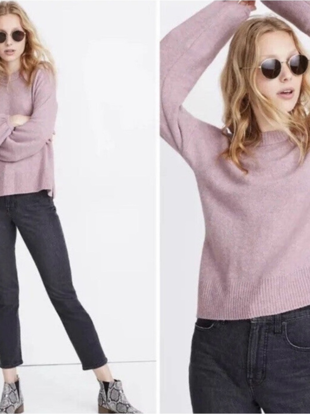 NWT Madewell Payton Pullover Sweater in Lilac XXL